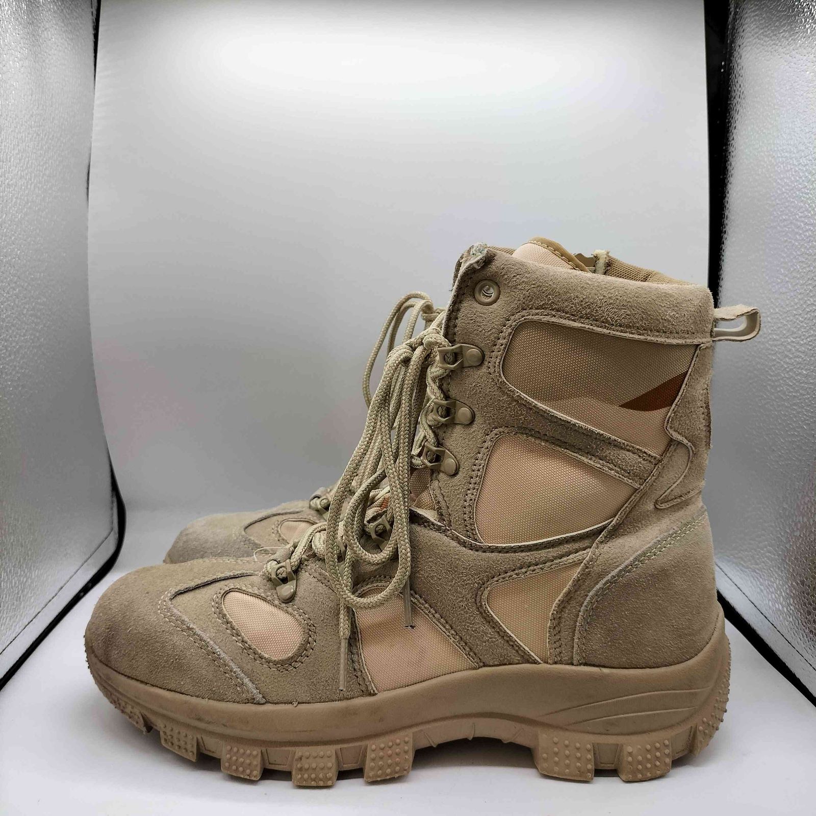 新品未使用箱付27㎝◎BLACK TAC サイドジップミリタリーブーツ ベージュ 2304130034321.jpg
