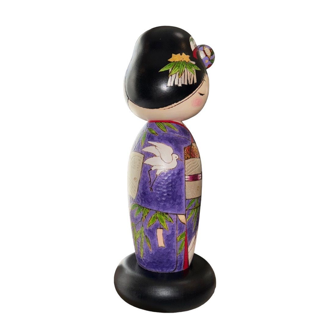 創作こけし 沖いづみ Izumi Oki 【 しらさぎ Shirasagi 】 Kokeshi