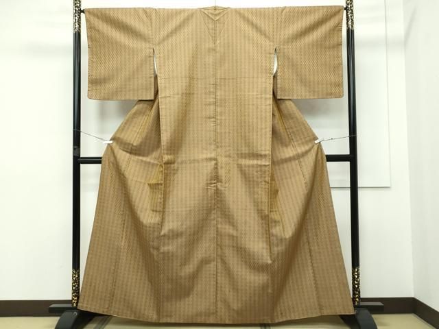 平和屋本店□極上 山下八百子 本場黄八丈 市松綾織 逸品 CZAA2453s5  