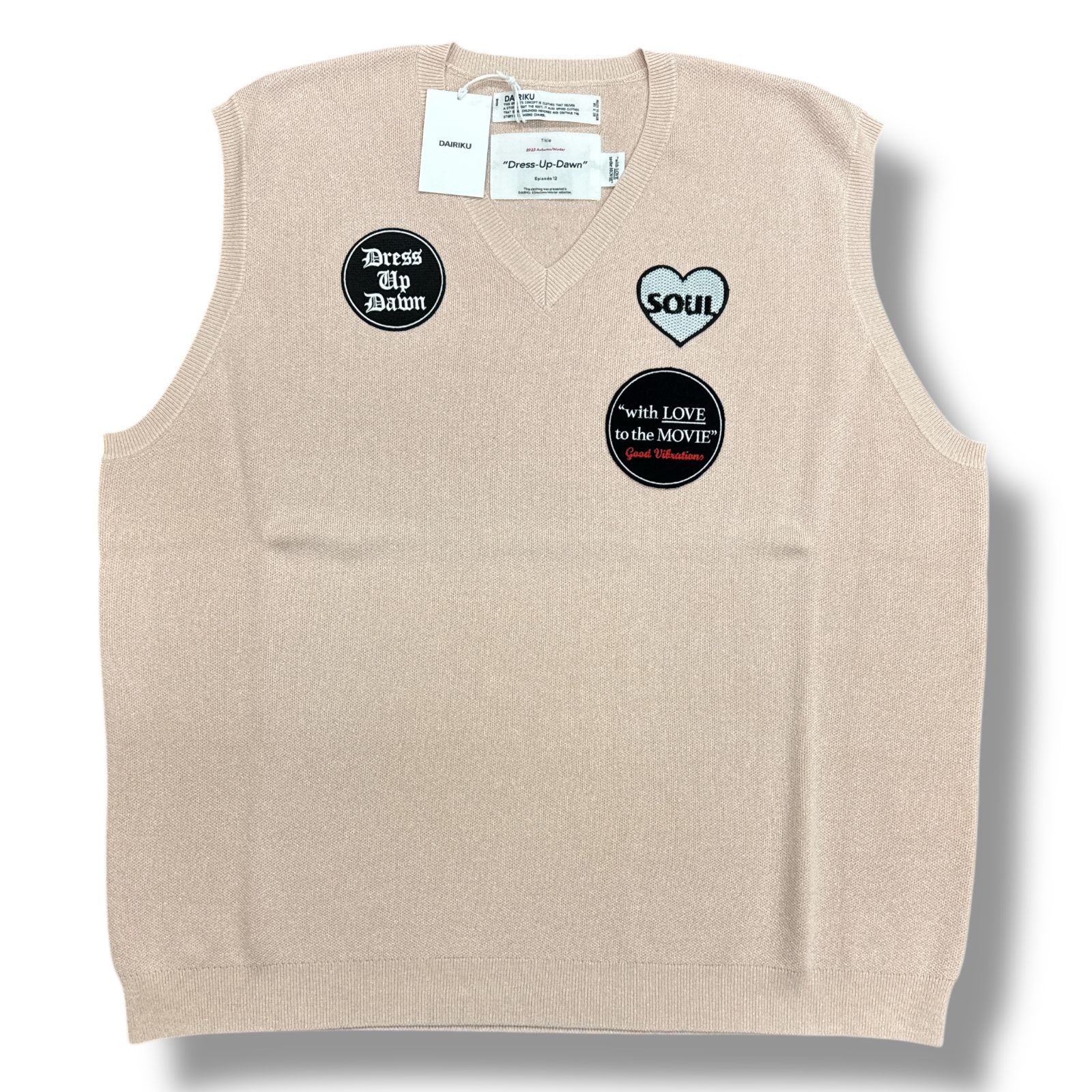 参考上代38500円 未使用品 DAIRIKU 23AW K 10 Lame Knit Vest パッチ 