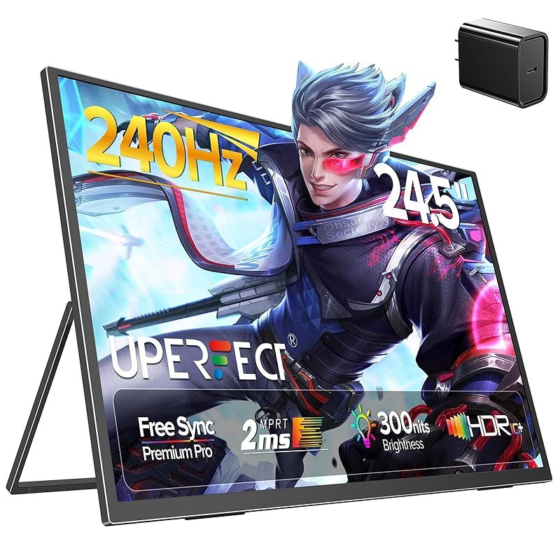 送料込 UPERFECT モバイルモニター 24.5インチ 大画面 240Hz 2ms 高速応答 ゲーミングモニター VESA対応 ポータブルモニター 1920×1080 FHD sRGB広色域 300Nit輝度 非光沢 IPSパネル 大型 モバイ