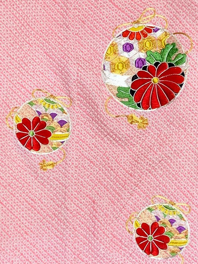 七五三 7歳 女の子 日本製 正絹 総絞り 総刺繍柄 絵羽付け 四つ身の着物 ピンク 鈴 IYS1013 WWW_NOITHATQUANGTHANH_NET