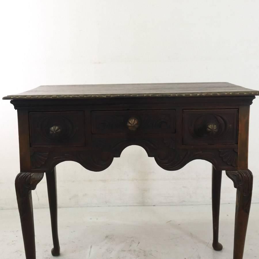 英国アンティーク ローボーイ 猫脚 彫刻 コンソールテーブル チェスト KM12651 245h18 MARWIL-DEMENAGEMENTS_CH