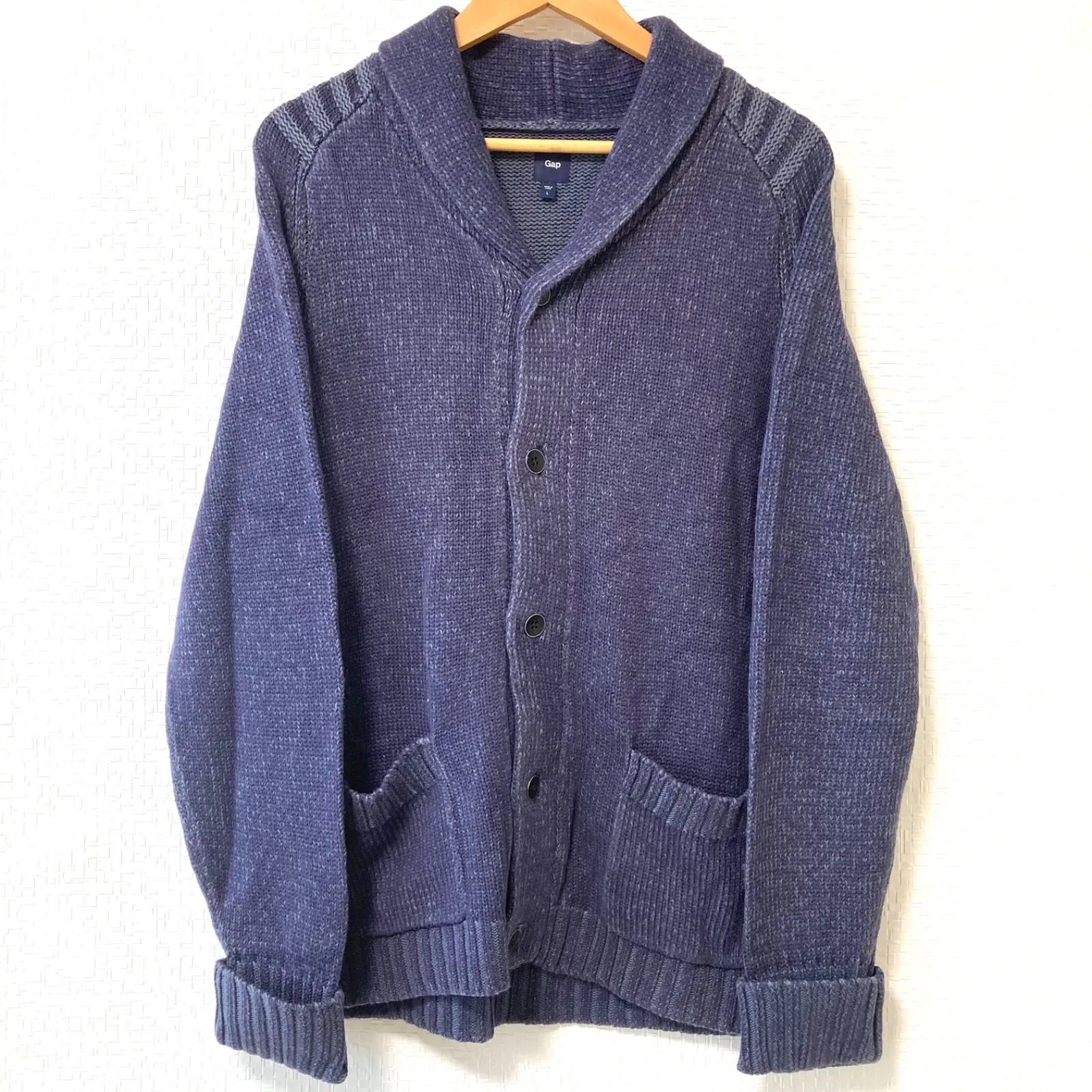 w^)b GAP ギャップ ショールカラー ニット カーディガン 羽織り フル 