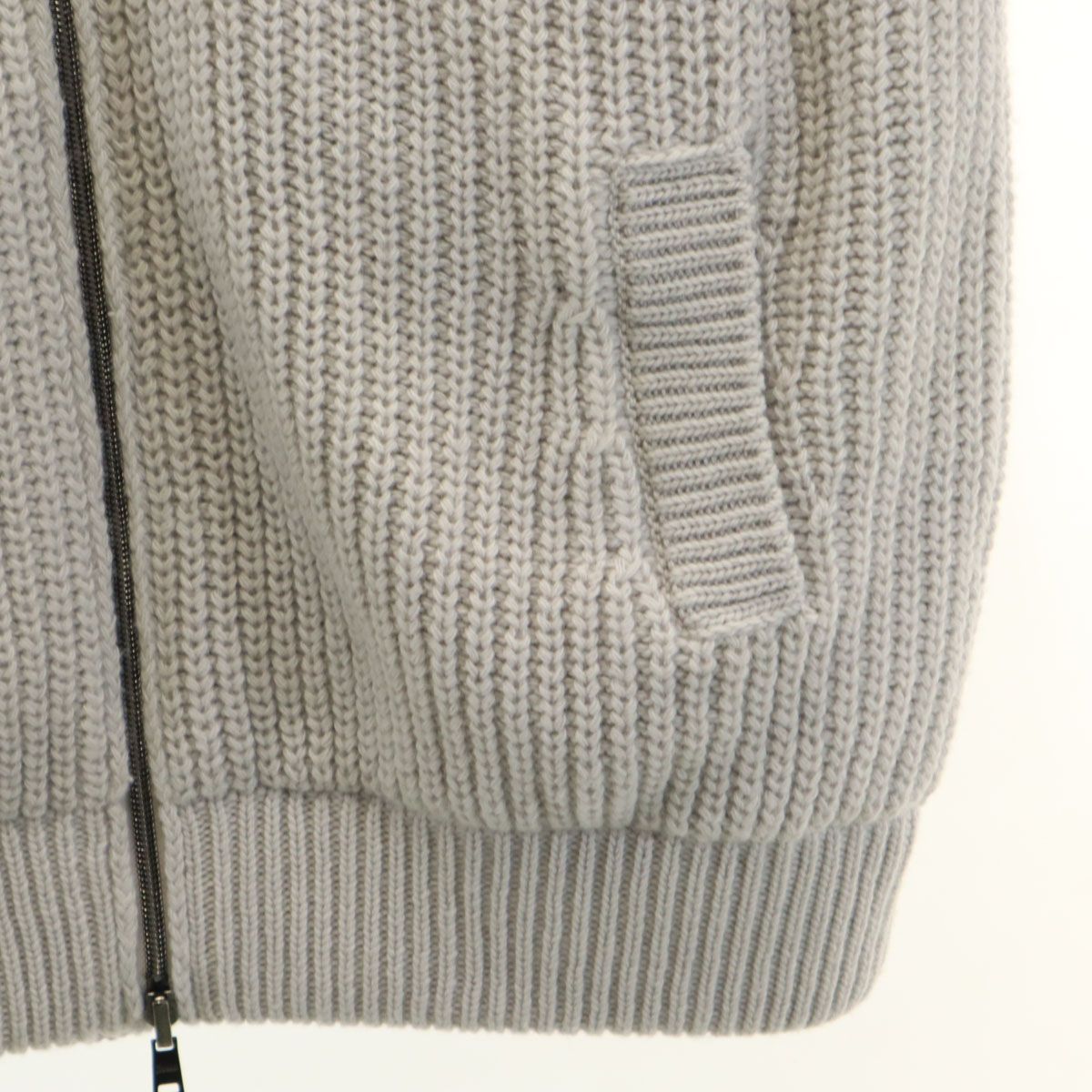 Herno ヘルノ ウール 長袖 リバーシブル ニット ジップパーカー 50 グレー メンズ Herno ヘルノ ウール 長袖 リバーシブル ニット ジップパーカー 50