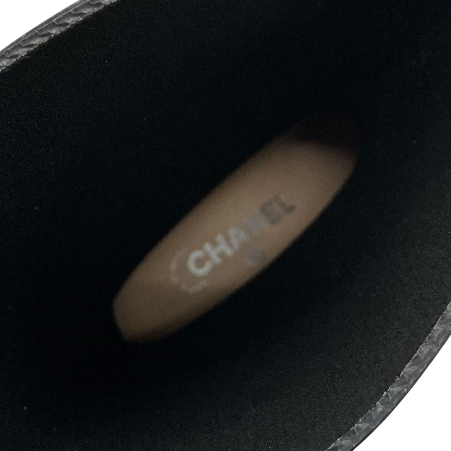 【即納！】186005　収納ケース付き☆　現状品　CHANEL シャネル　レインブーツ　レディース　36サイズ　ブラック　カメリア　ココマーク　ラメ入り 水に強い