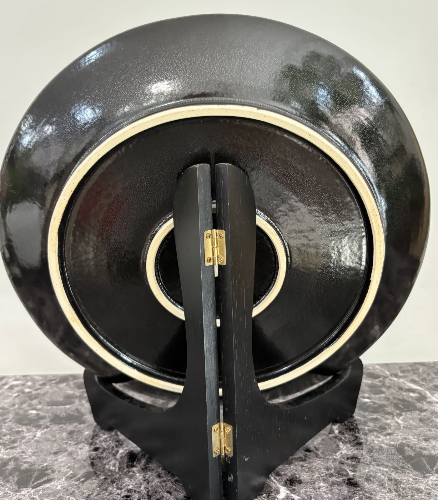 美品 京清水焼 谷口正典作「風神雷神図」絵皿 エクセル