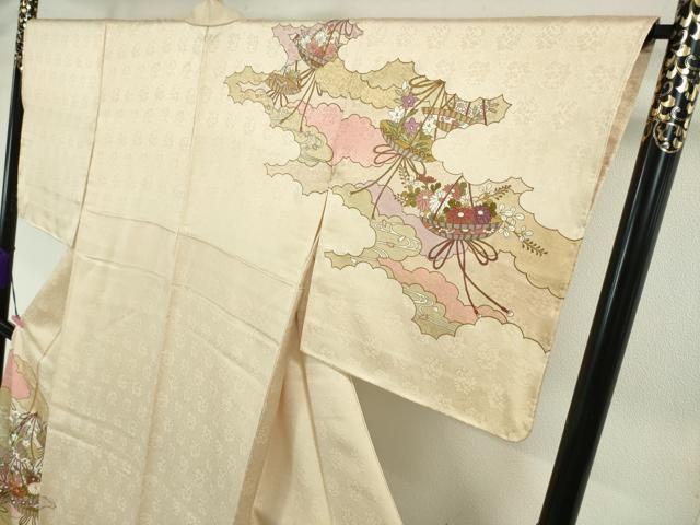 平和屋本店□極上 皇室献上作家 藤井寛 訪問着 駒刺繍 秋草文