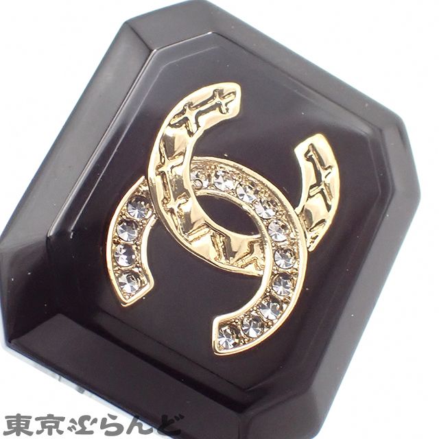 シャネル  ブローチ　黒　ブラック シャネル CHANEL ピンブローチ ココマーク B23A ブラックx