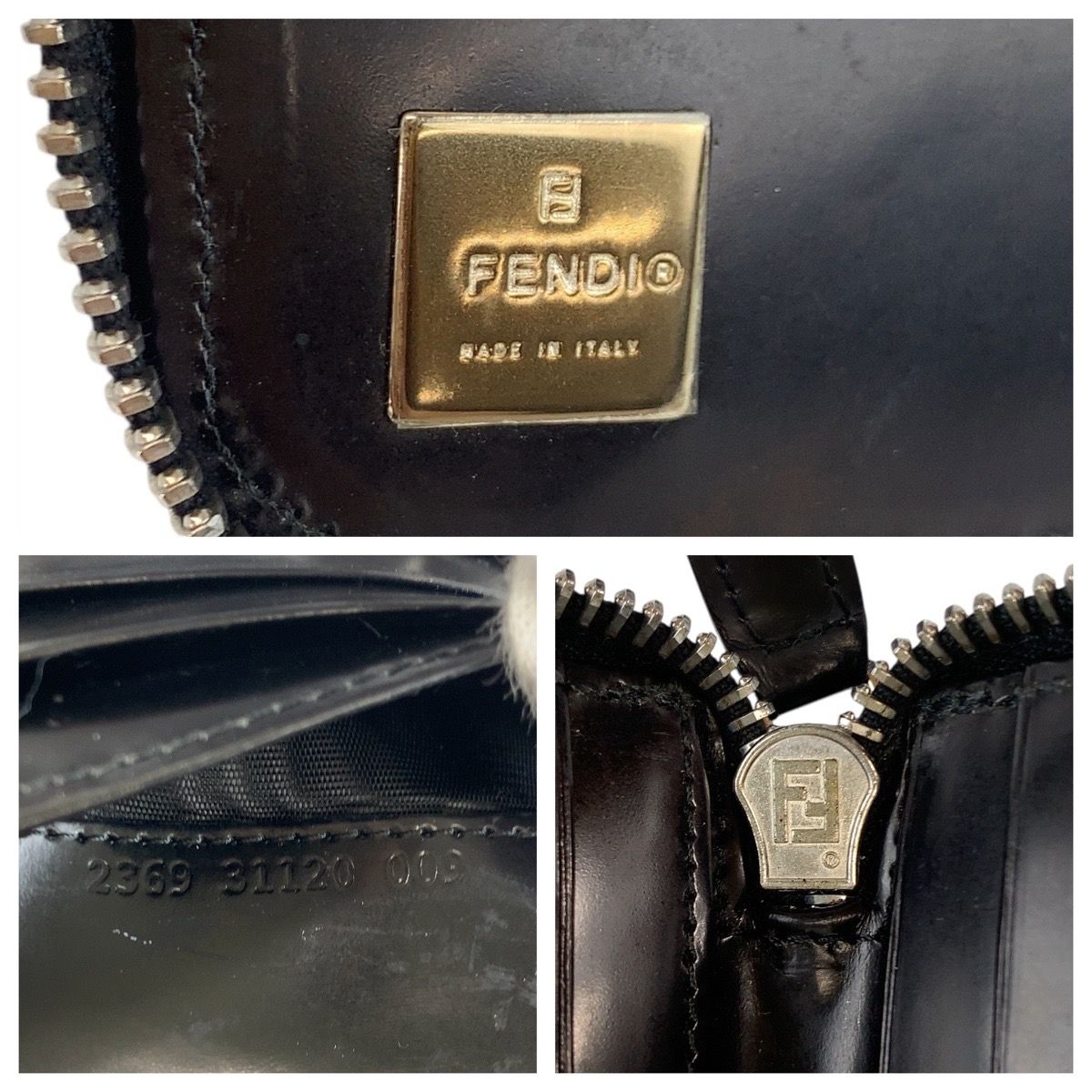 FENDI フェンディ ズッキーノ ブラック 黒 シルバー金具