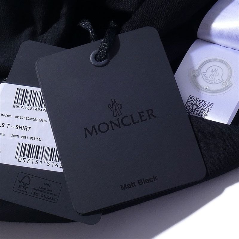 即発 MONCLER ロングスリーブTシャツ 8D00018 999ブラック 即発 MONCLER ロングスリーブTシャツ 8D00018 999ブラック