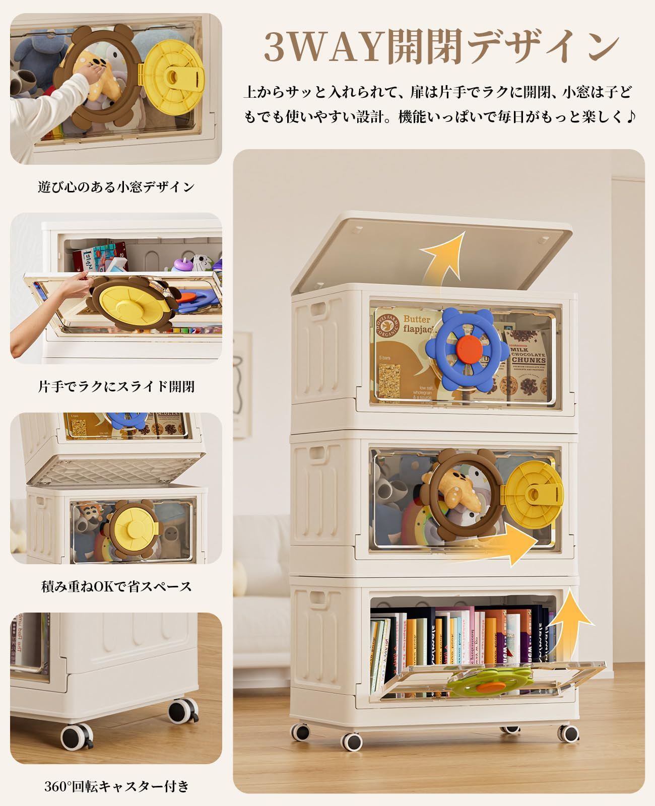 全方向キャスター 透明扉