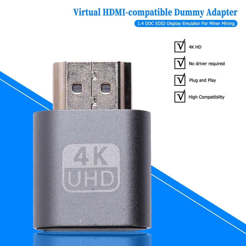 ビットコイン マイニング グラフィック用 HDMIダミー アダプター USB HDMI互換-1個グレーHDMI互換-