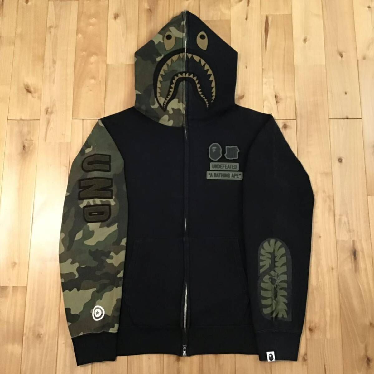 ☆XL☆ Undefeated × BAPE シャーク パーカー shark full zip hoodie a 