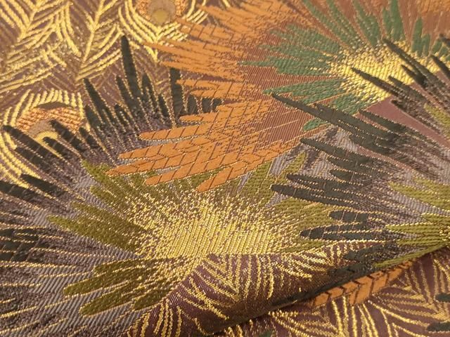 袋帯　KOSHINO HIROKO 花模様　芭蕉　渦巻き　着物　063a p 袋帯 KOSHINO HIROKO 花模様 芭蕉 渦巻き 着物 063a p