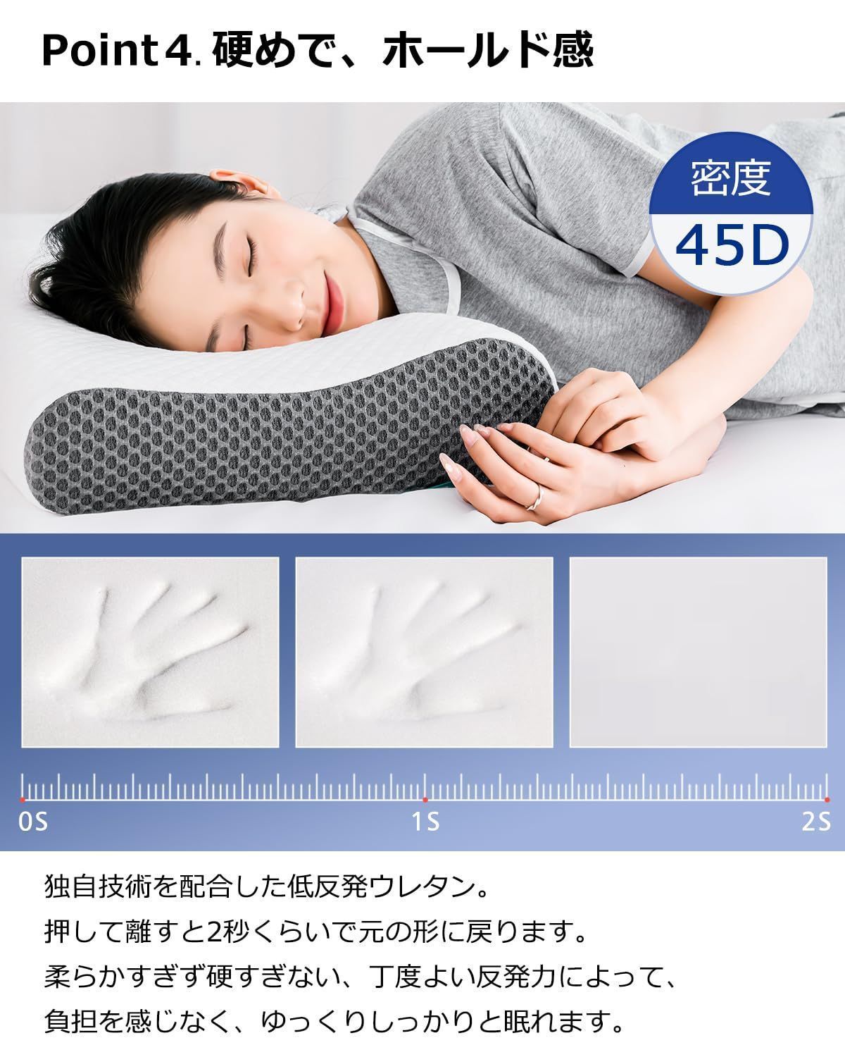低反発枕 首が痛くならない 安眠枕 横向き寝 枕 固め 頚椎サポート 枕 ...