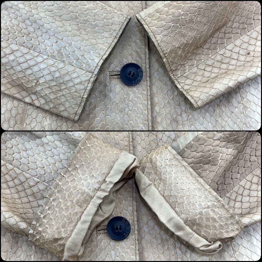 国内古着・希少】LOEWE ロエベ 本蛇革ジャケット リアルパイソンレザー