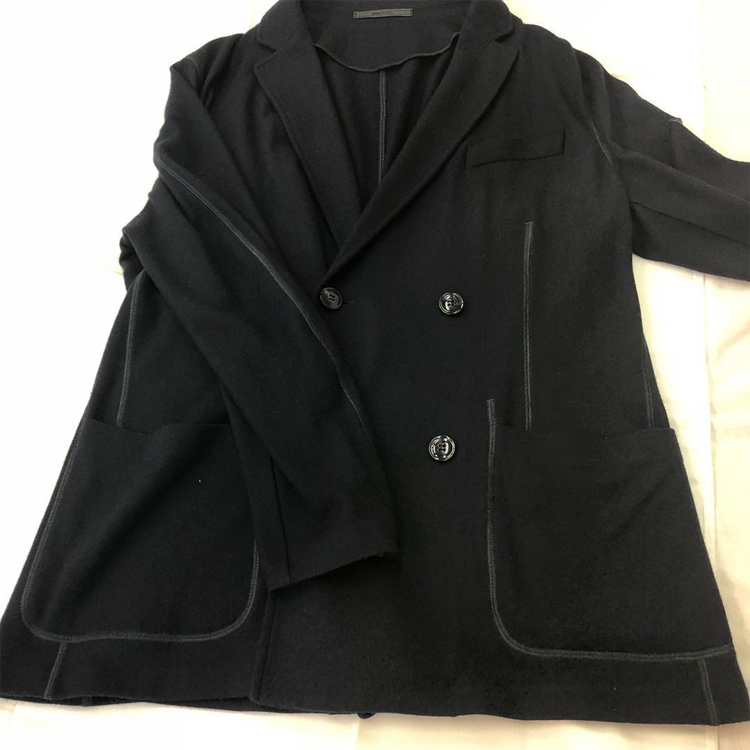 ☆GIORGIO ARMANI ジョルジオアルマーニ icon double-breasted jacket（紺）☆ - メルカリ