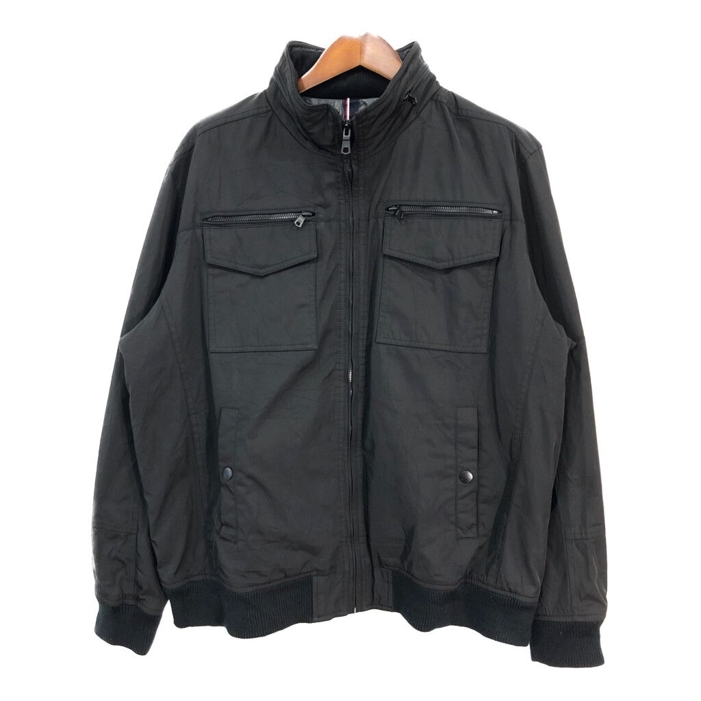 TOMMY HILFIGER トミーヒルフィガー ブルゾンジャケット 大きいサイズ ブラック (メンズ XXL) 中古 古着 R6038