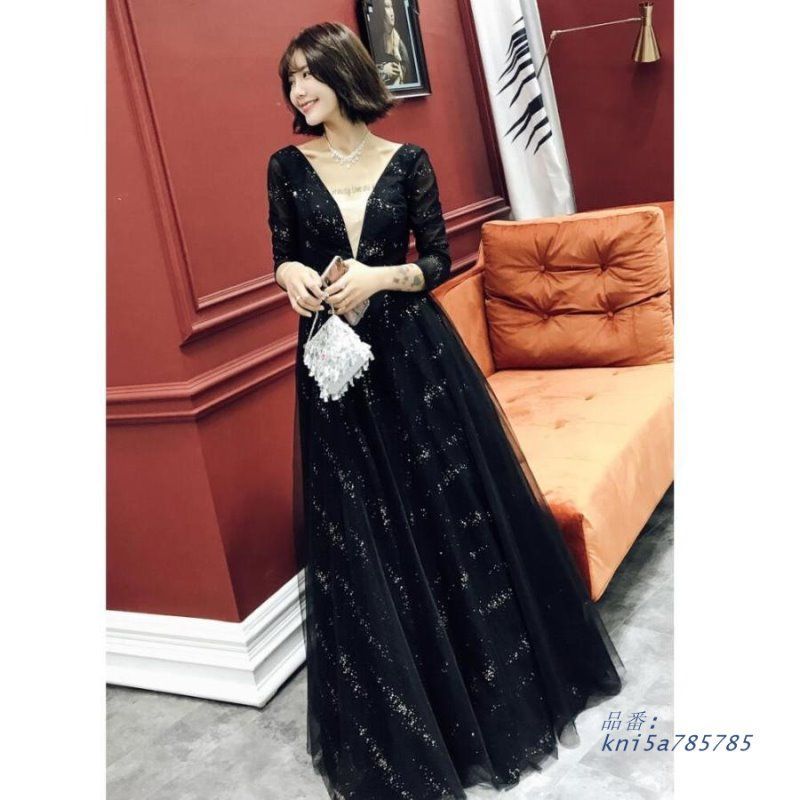 袖あり パーティードレス 結婚式ワンピース ウエディングドレス ロングドレス 結婚式 Aラインイベント用 演奏会 おしゃれ 上品 披露宴 二次会 舞台衣装 kni5a785785