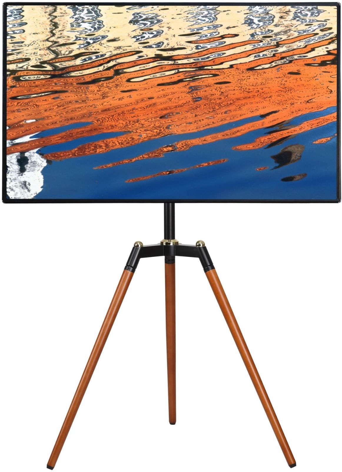 数量 VESA規格 自立型 高さ無段階調節 テレビマウント コーナー 耐荷重32KG 32-65インチ対応 天然木 家用 三脚TVスタンド 展示用 テレビスタンド 高さ無段階調節 組み立て簡単 イーゼル 木目調