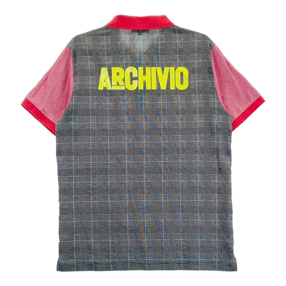 サイズ：46 ARCHIVIO アルチビオ  半袖ポロシャツ グレンチェック柄 レッド系 [240101459465] ゴルフウェア メンズ ストスト サイズ：46 ARCHIVIO アルチビオ 半袖ポロシャツ グレンチェック