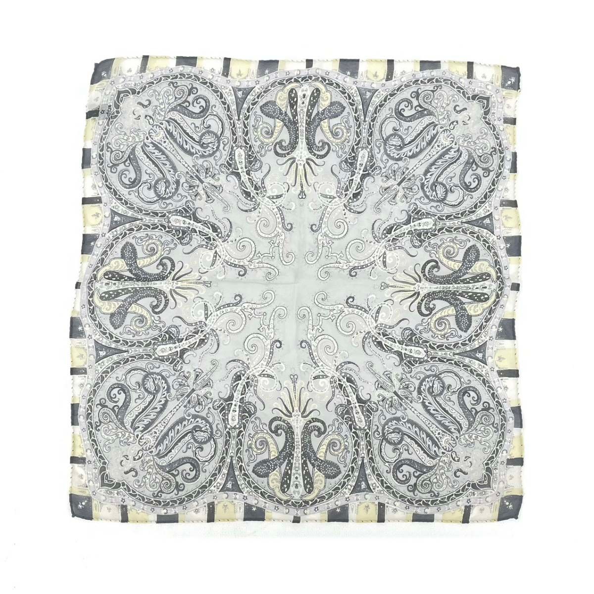 ETRO エトロ スカーフ ペイズリー/シルク100％ グレー レディース