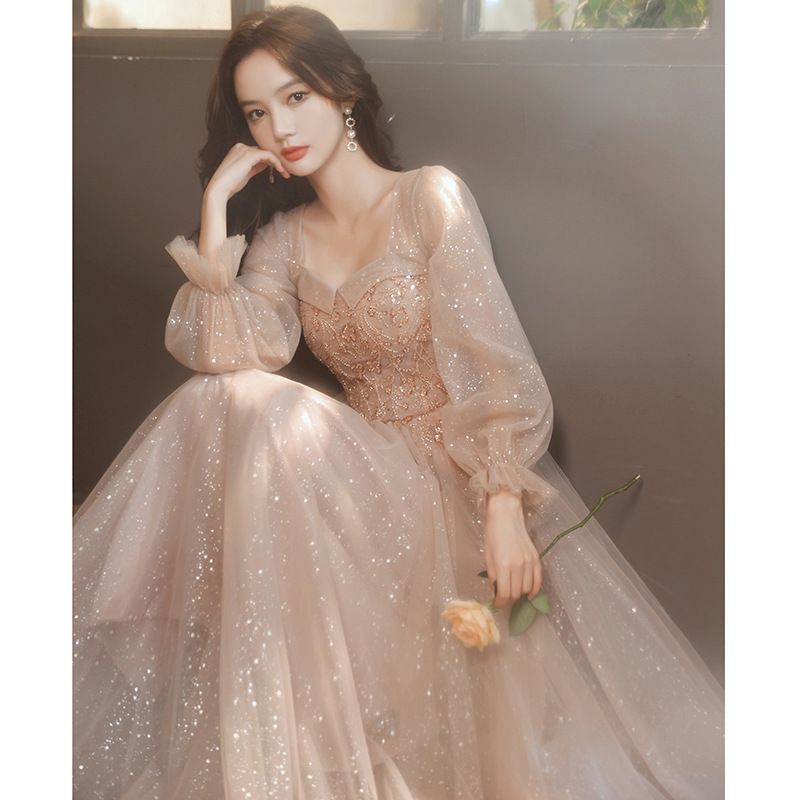 キラキラ ブライズメイド ロングドレス パーティードレス お呼ばれ ドレス 演奏会 二次会 結婚式ドレス かわいい お誕生日 披露宴 花嫁 パーティードレスフォーマル 卒業式 二次会 ワンピース ドレス mUaO609