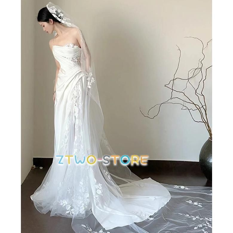 衝撃価格！ ウェディングドレス チュール オフショルダー ウェディングドレス 大きいサイズ 3L 4L 小さいサイズ ウェディングドレス 二次会 シンプル 売れ筋人気商品！