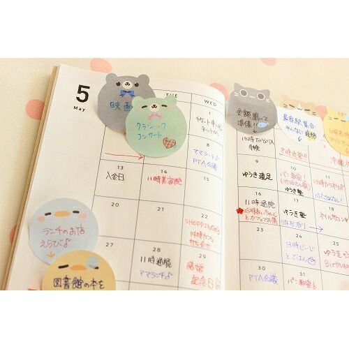 まとめ クルーシャル 付箋 1week付箋 丸 クマ S190052MB ×10セット