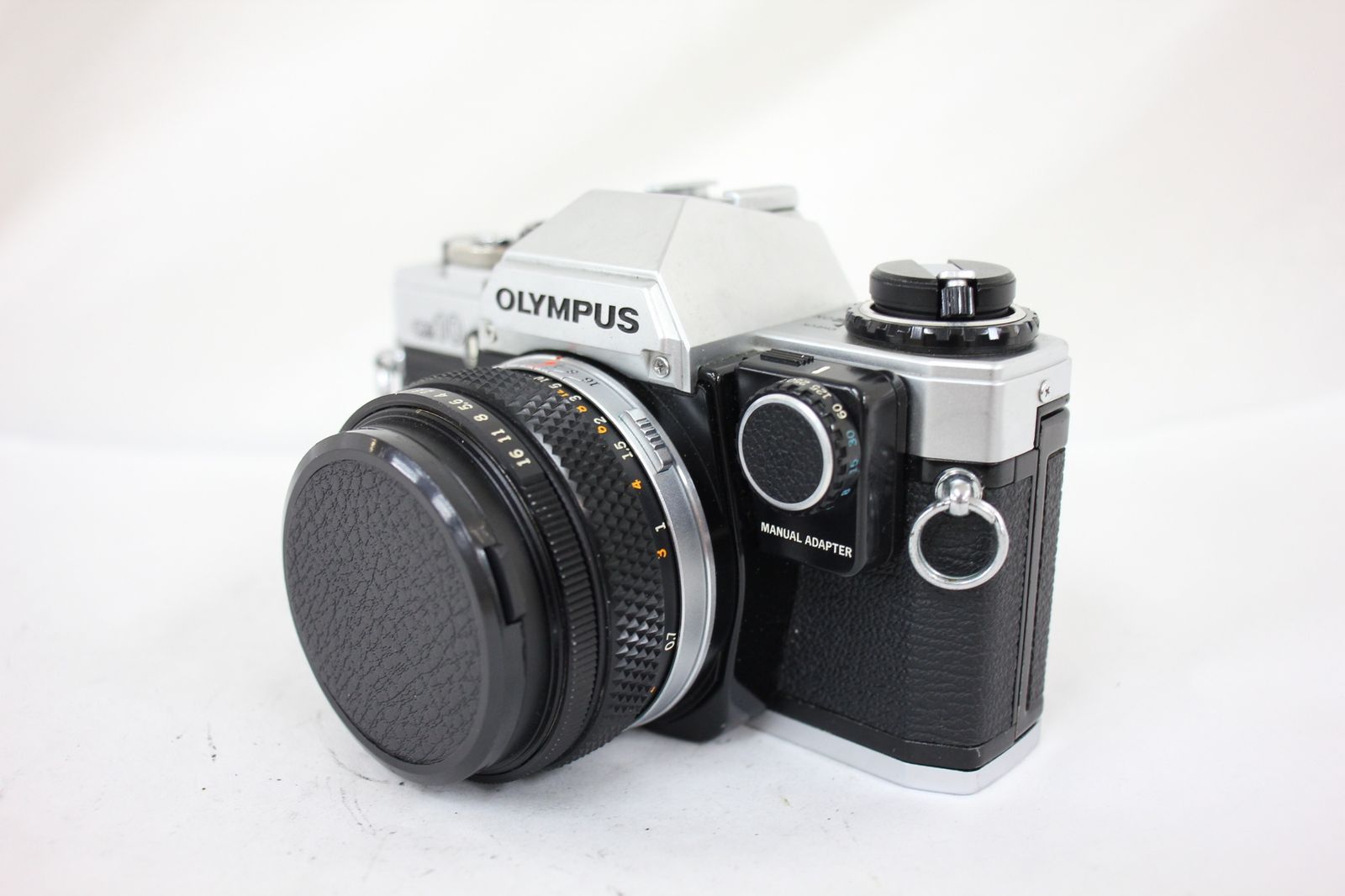 返品保証 オリンパス Olympus OM10 F.Zuiko Auto-s 50mm F1.8 マニュアルアダプター付き ボディレンズセット e296