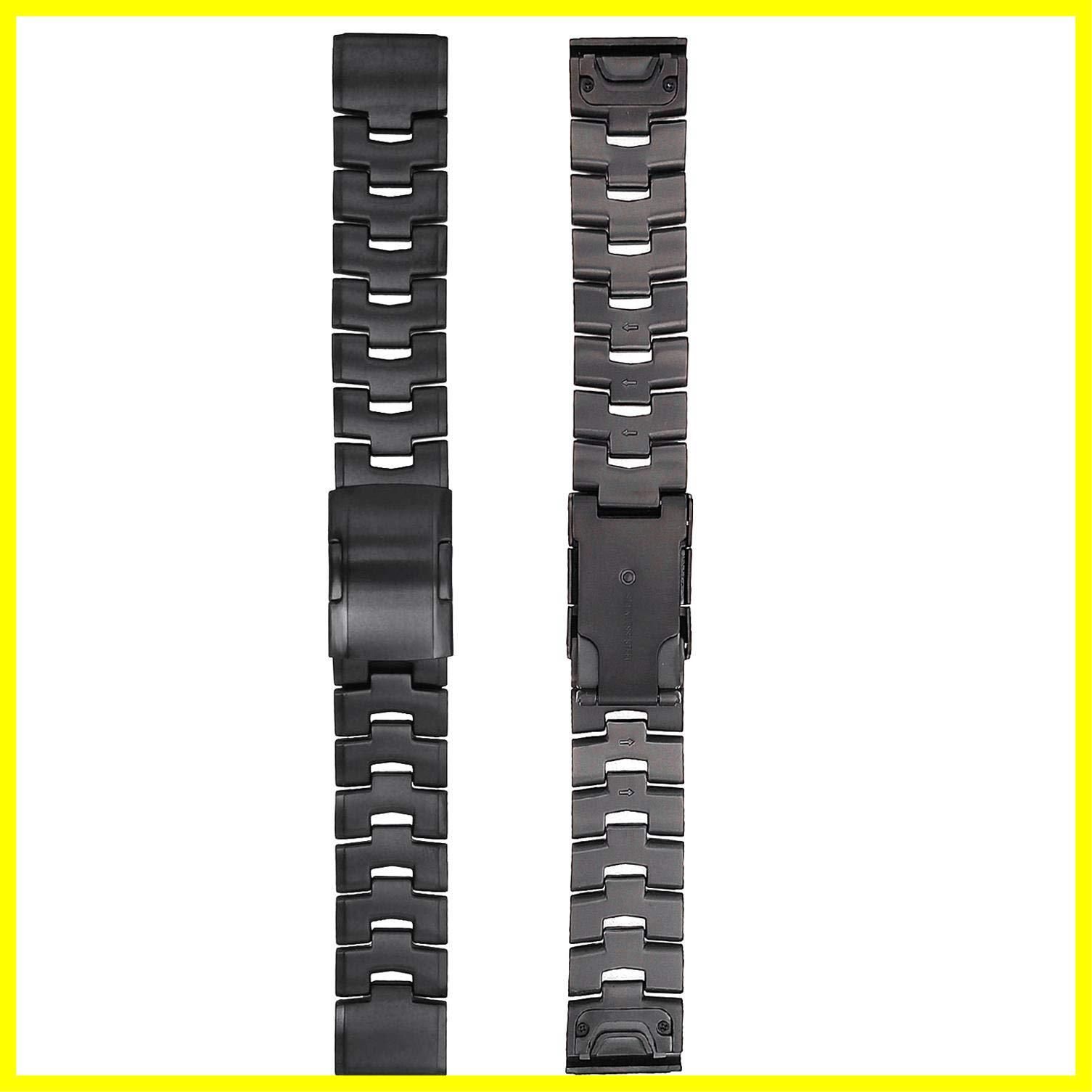 【数量限定】Instinct/Quatix / / 6 6/5 Fenix Fenix / 2 EPIX 7/ Approach GARMIN(ガーミン) for ステンレス鋼の留め金 S62 超軽量チタンスチールストラップ 交換ベルト 22mm 用(フルブラ