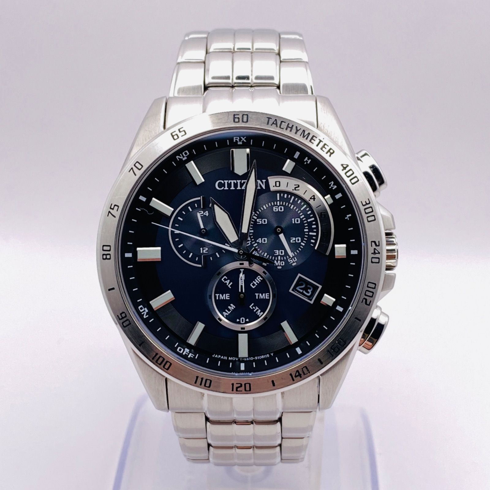 CITIZEN　エコドライブ 電波ソーラー　クロノグラフ　E610 CITIZEN エコドライブ 電波ソーラー クロノグラフ E610 ベゼルキズ有