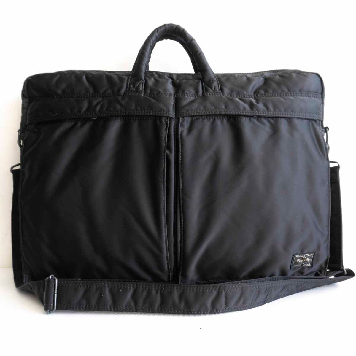 【美品】PORTER 【タンカー 2WAY ブリーフケース】ポーター ショルダー ビジネスバッグ ナイロン ブラック TANKER BAG 25020563