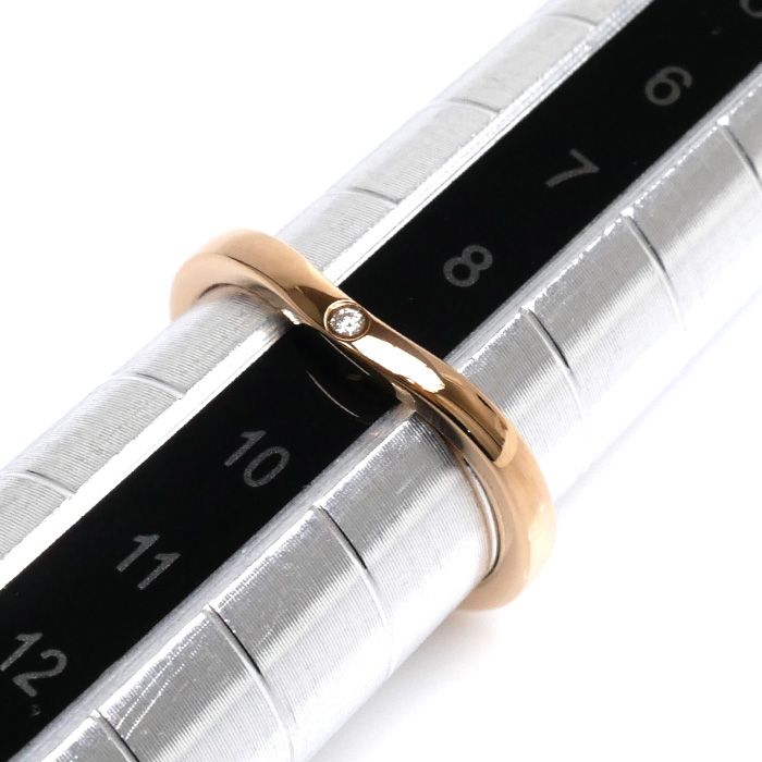 CARTIER カルティエ K18PG ピンクゴールド バレリーナ カーブ ウェディング 3PD リング・指輪 B4098649 ダイヤモンド 9号  49 2.4g レディース 中古 美品