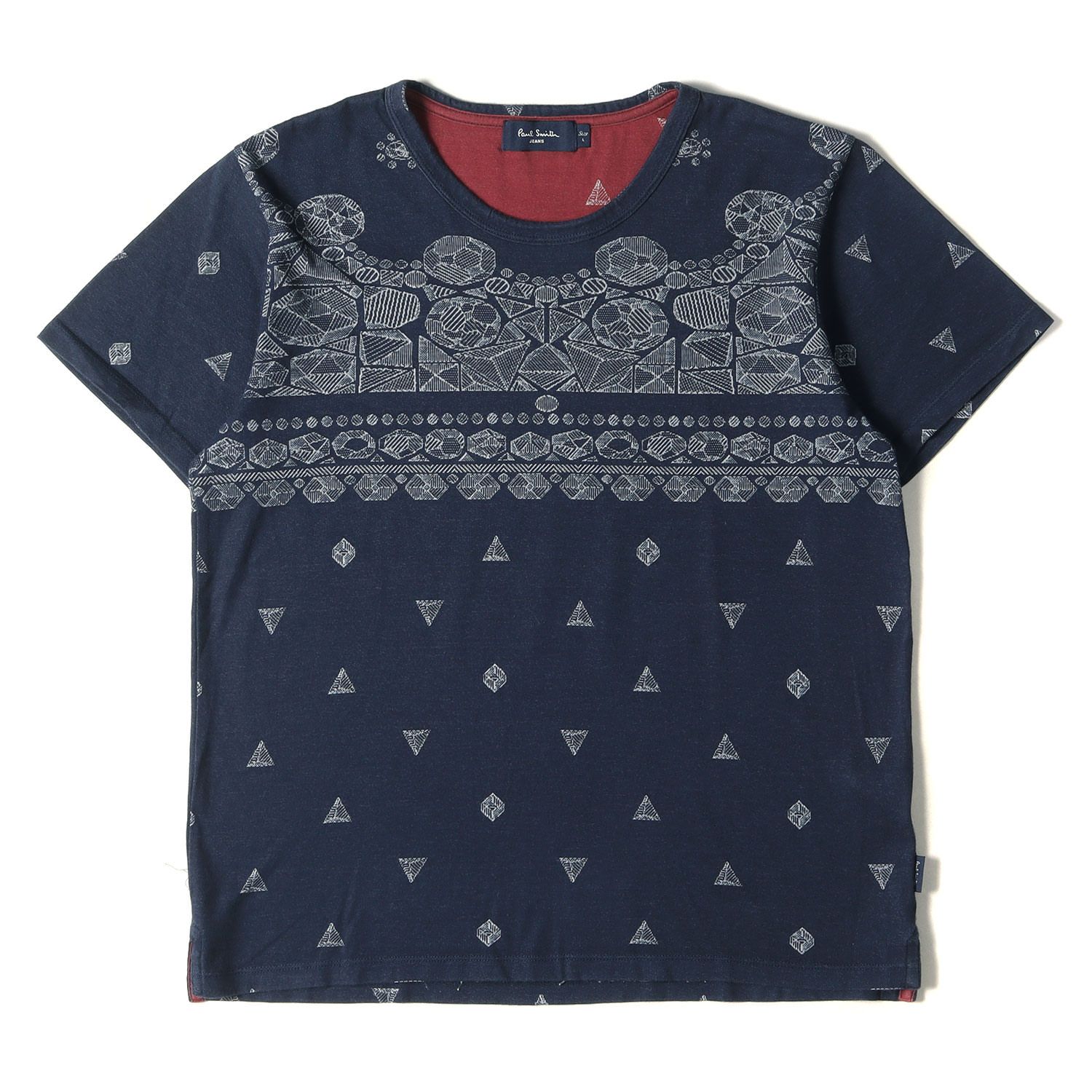 美品 Paul Smith ポールスミス Tシャツ ジオメトリック ジャガード 
