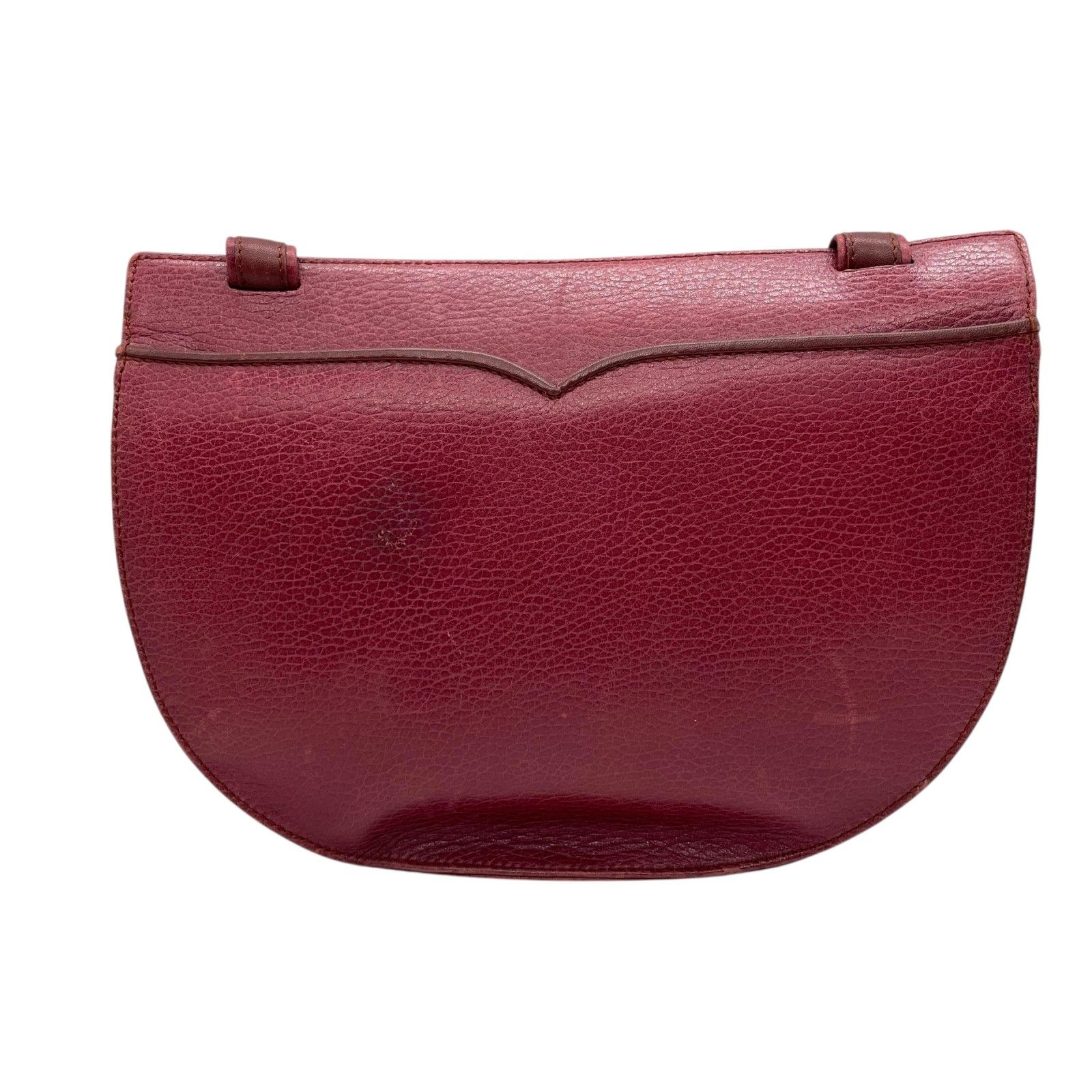 カルティエ ショルダーバッグ ボルドー フラップ レザー 赤 マスト