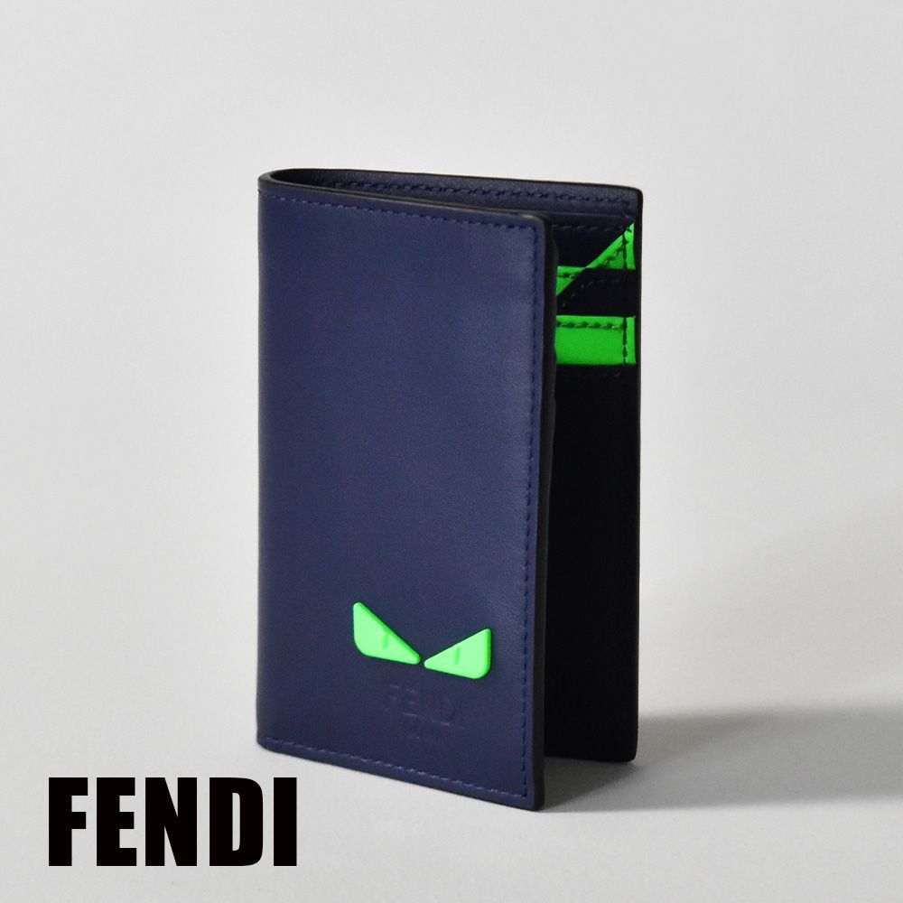 フェンディ カードケース パスケース 名刺入れ バグズ FENDI ネイビー