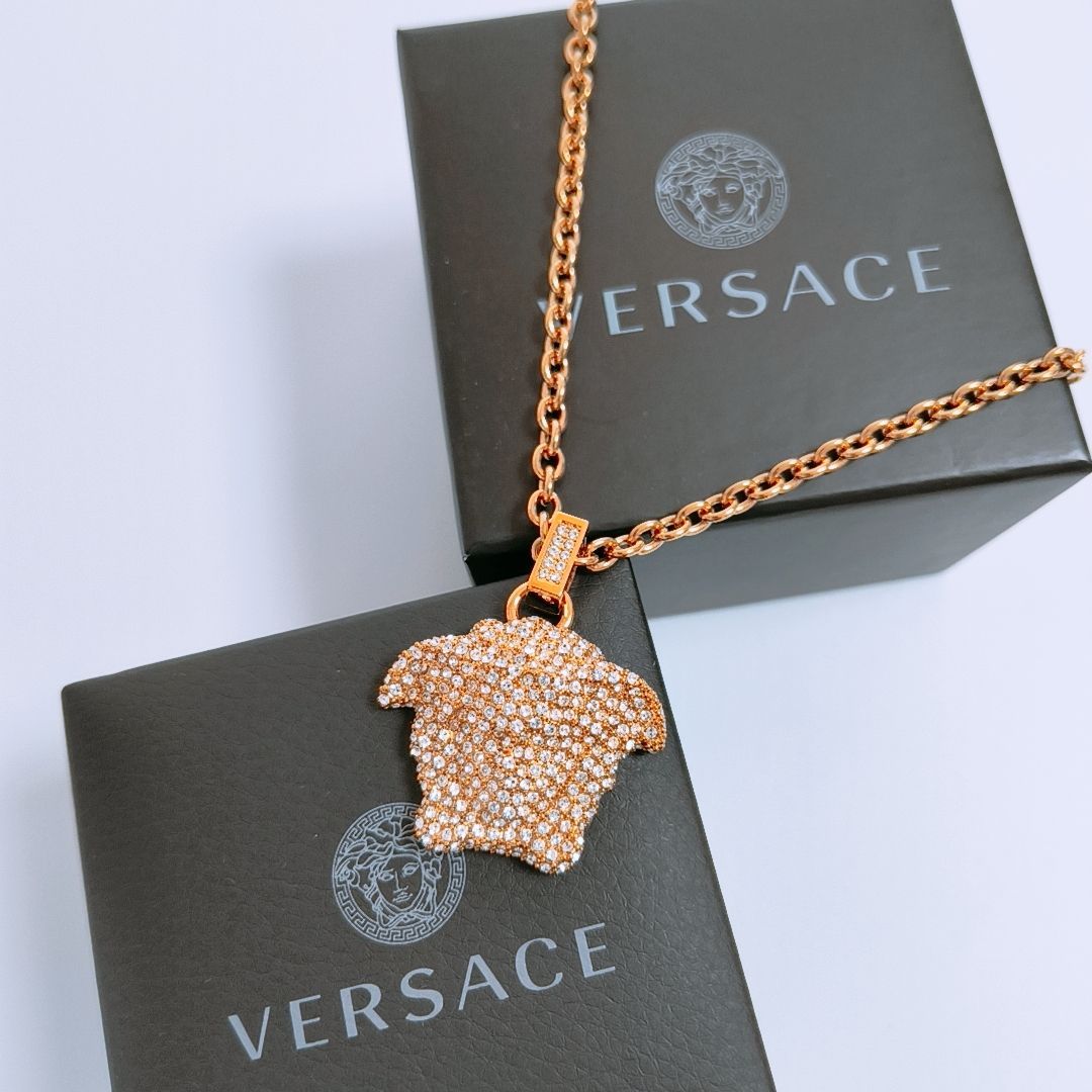 新品未使用】VERSACE クリスタル ラ メドゥーサ ネックレス