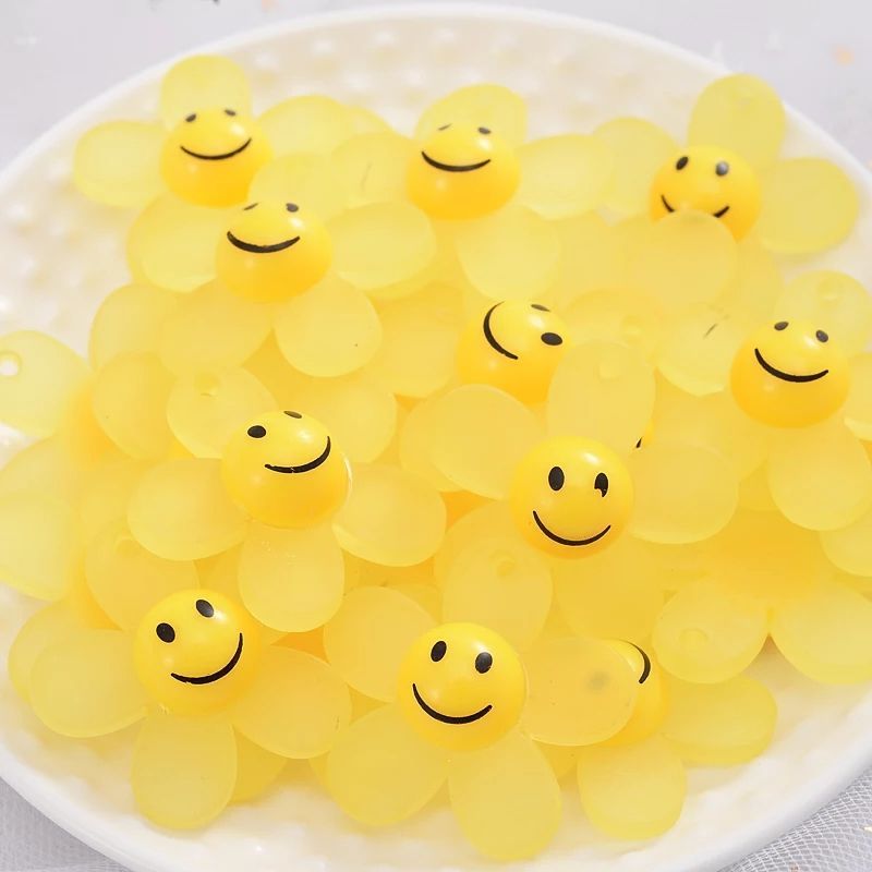 7色セット】お花ニコちゃん カラフル 大ぶり にこちゃんパーツ