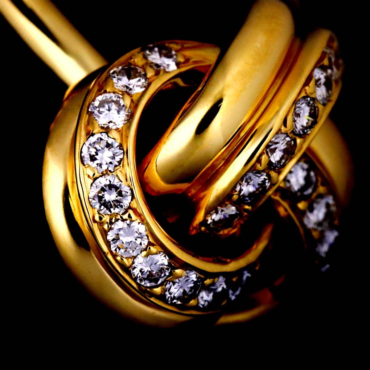ティファニー TIFFANY&Co. ノット ダイヤ カフス K18 YG