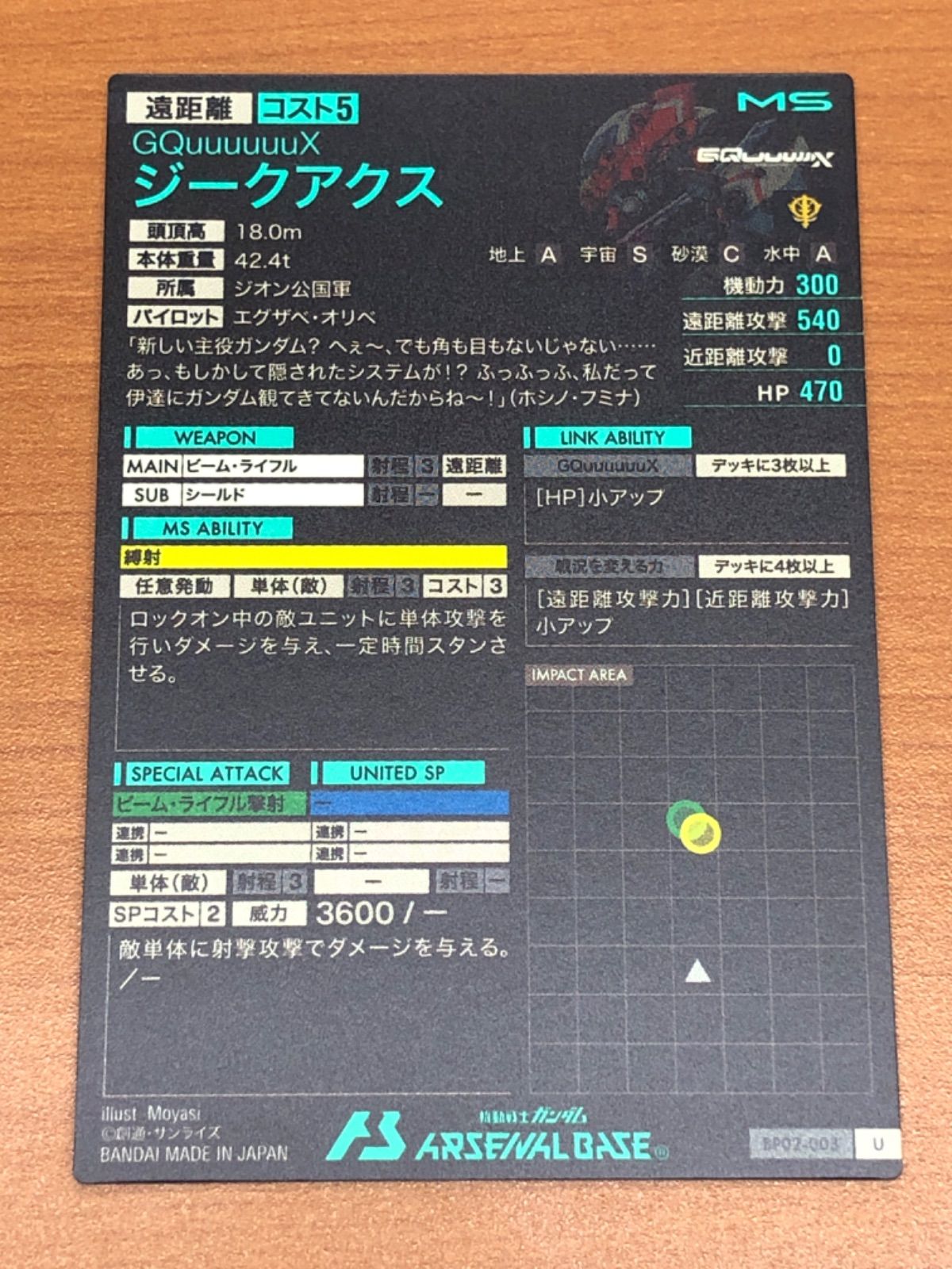 状態A GQuuuuuuX ジークアクス ガンダムクアックス BP02-003 U
