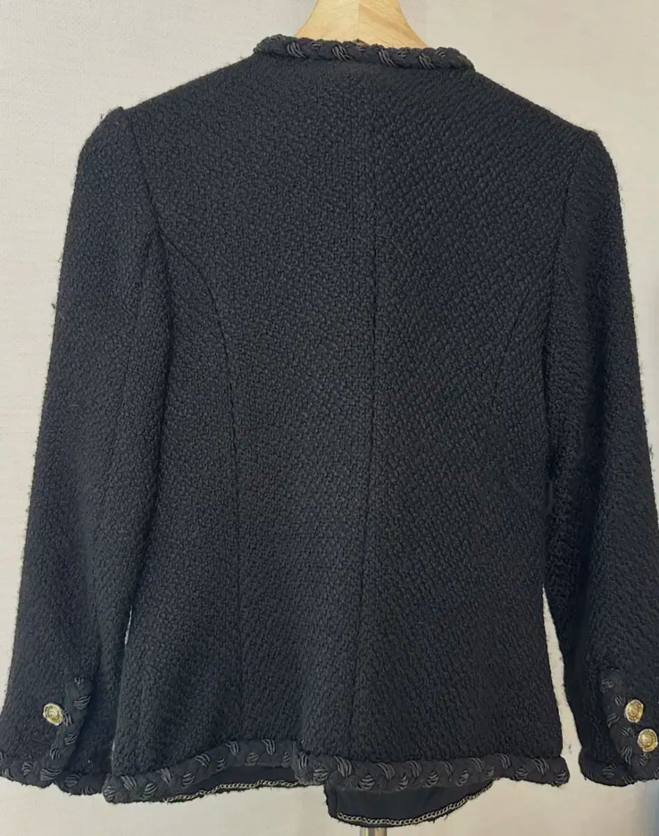 CHANEL シャネル 黒 ツイード ジャケット S