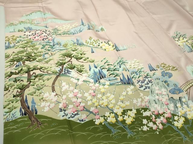 平和屋着物○本加賀友禅作家 小田美知代 訪問着 風景花文 暈し染め  