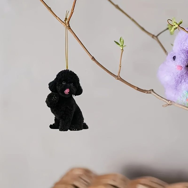 キーホルダー 犬 トイプードル 黒 ブラック 平面 2D アクリル キーホルダー 犬 トイプードル 黒 ブラック 平面 2D アクリル