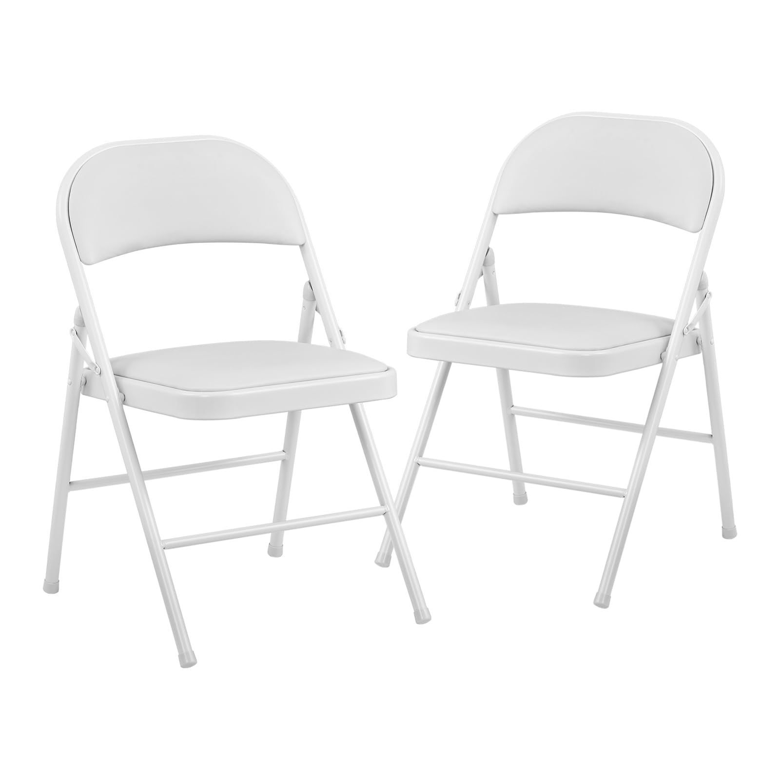 新品 BOOSDEN パイプ椅子 折りたたみ 2点セット ミーティングチェア 会議椅子 折り畳み イス ダイニングチェア いす 折りたたみチェア 背もたれ 金属製 省スペース シンプル イベント オフホワ