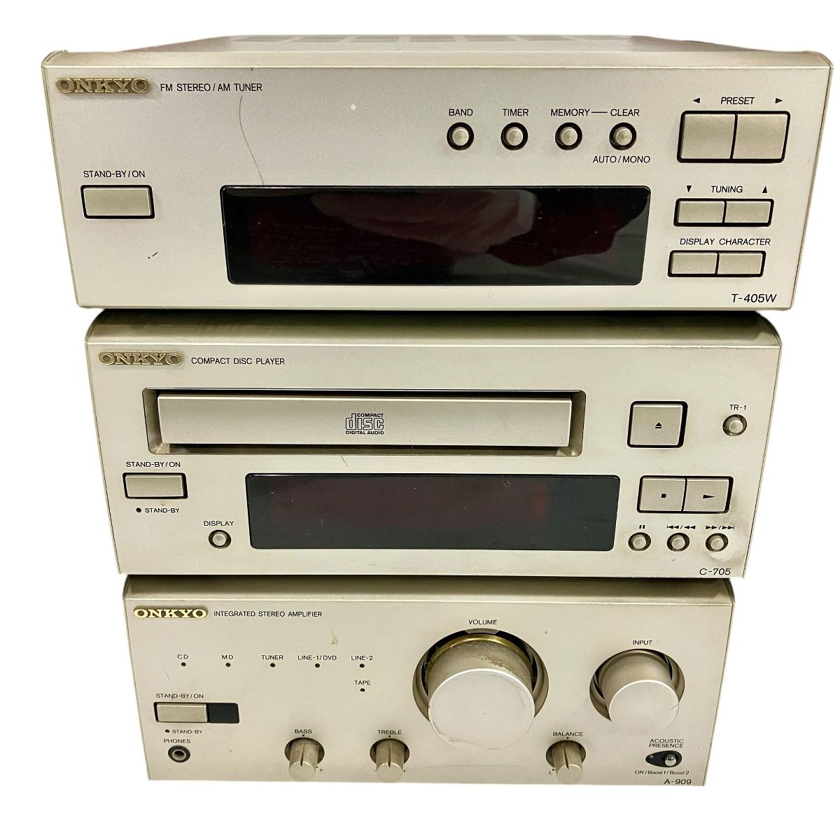 ONKYO オンキョー システムコンポ A-909 T-405W C-705 D-102AX 音響