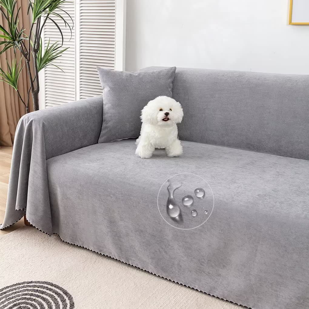 Color:グレー_Size:180*260cm/3人掛け ソファーカバー 防水 1人 2人 3人 4人掛け 肘付き 肘なし マルチカバー 長方形 大判 ソファーカバー かけるだけ ペット対応 犬猫対策 ソファーベッドカバー 防