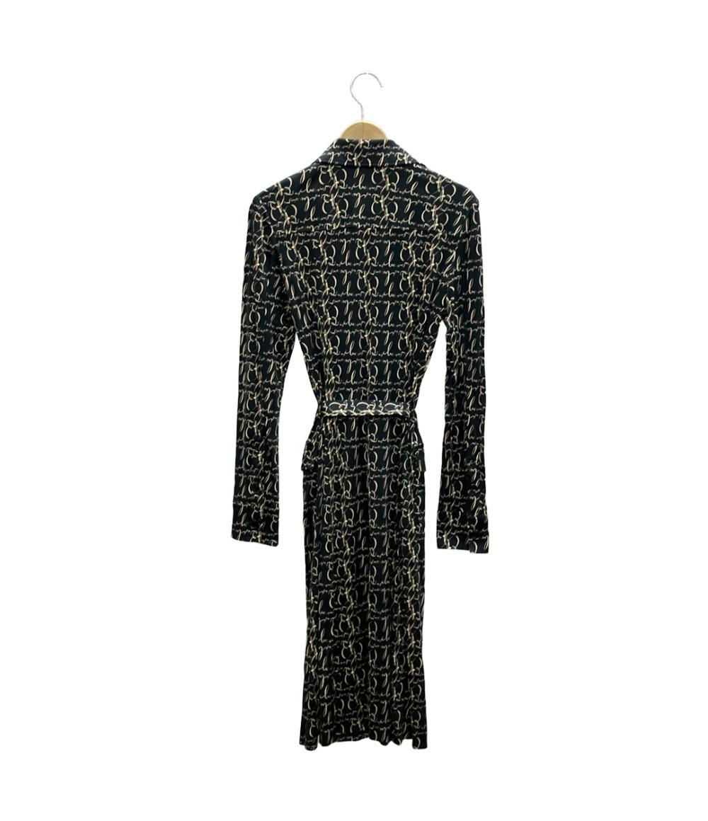 美品 バーバリー 総柄シルク長袖シャツワンピース レディース SIZE 38  