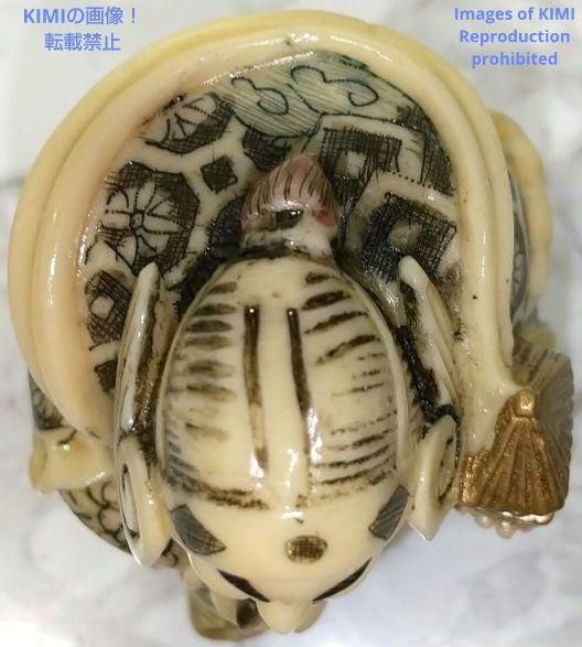 置根付 毘沙門天 七福神 極細工 在銘 雅俊 Netsuke 東洋彫刻